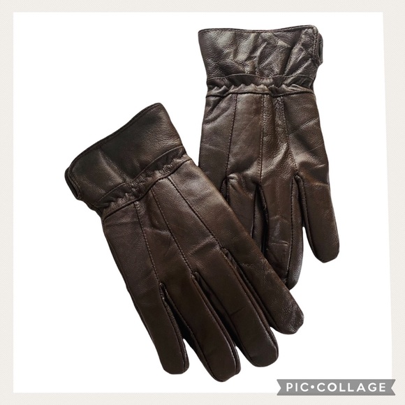 Used 1XmWoman’s Super Soft Brown Fleece Lined Leather Gloves - Picture 1 of 5